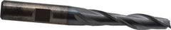 Cleveland - 5/16", 1-3/8" LOC, 3/8" Shank Diam, 3-1/8" OAL, 2 Flute, High Speed Steel Square End Mill - Single End, TiCN Finish, Spiral Flute, 30° Helix, Centercutting, Right Hand Cut, Right Hand Flute, Series HG-2 - Exact Tool & Supply