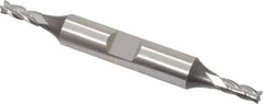Cleveland - 5/32", 0.438" LOC, 3/8" Shank Diam, 3-1/8" OAL, 4 Flute, High Speed Steel Square End Mill - Double End, Uncoated, Spiral Flute, 30° Helix, Centercutting, Right Hand Cut, Right Hand Flute, Series HD-4C - Exact Tool & Supply