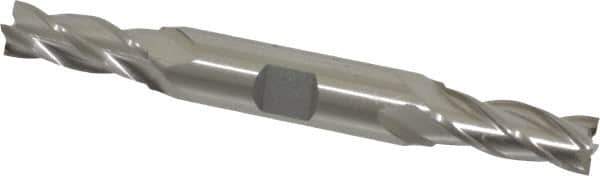 Cleveland - 25/64", 1" LOC, 1/2" Shank Diam, 4-1/2" OAL, 4 Flute, High Speed Steel Square End Mill - Double End, Uncoated, Spiral Flute, 30° Helix, Centercutting, Right Hand Cut, Right Hand Flute, Series HD-4C - Exact Tool & Supply