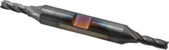 Cleveland - 11/64", 1/2" LOC, 3/8" Shank Diam, 3-1/4" OAL, 4 Flute, High Speed Steel Square End Mill - Double End, TiCN Finish, Spiral Flute, 30° Helix, Centercutting, Right Hand Cut, Right Hand Flute, Series HD-4C - Exact Tool & Supply