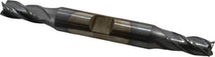 Cleveland - 9/32", 11/16" LOC, 3/8" Shank Diam, 3-3/8" OAL, 4 Flute, High Speed Steel Square End Mill - Double End, TiCN Finish, Spiral Flute, 30° Helix, Centercutting, Right Hand Cut, Right Hand Flute, Series HD-4C - Exact Tool & Supply