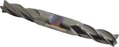 Cleveland - 17/32", 1-3/8" LOC, 5/8" Shank Diam, 5" OAL, 4 Flute, High Speed Steel Square End Mill - Double End, TiCN Finish, Spiral Flute, 30° Helix, Centercutting, Right Hand Cut, Right Hand Flute, Series HD-4C - Exact Tool & Supply
