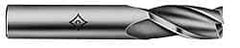 Cleveland - 9/16", 1-3/8" LOC, 1/2" Shank Diam, 3-3/8" OAL, 3 Flute, High Speed Steel Square End Mill - Single End, TiCN Finish, Spiral Flute, 30° Helix, Centercutting, Right Hand Cut, Right Hand Flute, Series HG-3 - Exact Tool & Supply