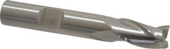 Cleveland - 3/8", 3/4" LOC, 3/8" Shank Diam, 2-1/2" OAL, 3 Flute, High Speed Steel Square End Mill - Single End, Uncoated, Spiral Flute, 30° Helix, Centercutting, Right Hand Cut, Right Hand Flute, Series HG-3 - Exact Tool & Supply