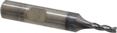 Cleveland - 1/8", 3/8" LOC, 3/8" Shank Diam, 2-5/16" OAL, 3 Flute, High Speed Steel Square End Mill - Single End, TiCN Finish, Spiral Flute, 30° Helix, Centercutting, Right Hand Cut, Right Hand Flute, Series HG-3 - Exact Tool & Supply