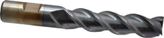 Cleveland - 3/4", 1-5/8" LOC, 3/4" Shank Diam, 3-7/8" OAL, 3 Flute, High Speed Steel Square End Mill - Single End, TiCN Finish, Spiral Flute, 30° Helix, Centercutting, Right Hand Cut, Right Hand Flute, Series HG-3 - Exact Tool & Supply