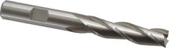 Cleveland - 3/8", 1-1/2" LOC, 3/8" Shank Diam, 3-1/4" OAL, 3 Flute, High Speed Steel Square End Mill - Single End, Uncoated, Spiral Flute, 30° Helix, Centercutting, Right Hand Cut, Right Hand Flute, Series HG-3 - Exact Tool & Supply