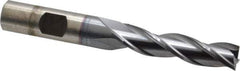 Cleveland - 7/16", 1-3/4" LOC, 1/2" Shank Diam, 3-1/4" OAL, 3 Flute, High Speed Steel Square End Mill - Single End, TiCN Finish, Spiral Flute, 30° Helix, Centercutting, Right Hand Cut, Right Hand Flute, Series HG-3 - Exact Tool & Supply