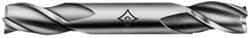 Cleveland - 13/32", 1" LOC, 1/2" Shank Diam, 4-1/8" OAL, 3 Flute, High Speed Steel Square End Mill - Double End, TiN Finish, Spiral Flute, 30° Helix, Centercutting, Right Hand Cut, Right Hand Flute, Series HD-3 - Exact Tool & Supply