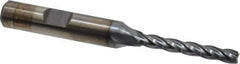 Cleveland - 3/16", 1-1/4" LOC, 3/8" Shank Diam, 3-1/16" OAL, 4 Flute, High Speed Steel Square End Mill - Single End, TiCN Finish, Spiral Flute, 30° Helix, Centercutting, Right Hand Cut, Right Hand Flute, Series HG-4C - Exact Tool & Supply