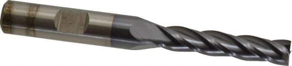 Cleveland - 9/32", 1-3/8" LOC, 3/8" Shank Diam, 3-1/8" OAL, 4 Flute, High Speed Steel Square End Mill - Single End, TiCN Finish, Spiral Flute, 30° Helix, Centercutting, Right Hand Cut, Right Hand Flute, Series HG-4C - Exact Tool & Supply
