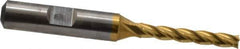 Cleveland - 3/16", 1-1/4" LOC, 3/8" Shank Diam, 3-1/16" OAL, 4 Flute, High Speed Steel Square End Mill - Single End, TiN Finish, Spiral Flute, 30° Helix, Centercutting, Right Hand Cut, Right Hand Flute, Series HG-4C - Exact Tool & Supply