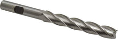 Cleveland - 7/16", 2-3/4" LOC, 3/8" Shank Diam, 4-1/2" OAL, 4 Flute, High Speed Steel Square End Mill - Single End, Uncoated, Spiral Flute, 30° Helix, Centercutting, Right Hand Cut, Right Hand Flute, Series HG-4C - Exact Tool & Supply