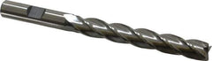 Cleveland - 13/32", 2-3/4" LOC, 3/8" Shank Diam, 4-1/2" OAL, 4 Flute, High Speed Steel Square End Mill - Single End, Uncoated, Spiral Flute, 30° Helix, Centercutting, Right Hand Cut, Right Hand Flute, Series HG-4C - Exact Tool & Supply