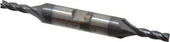 Cleveland - 5/32", 7/16" LOC, 3/8" Shank Diam, 3-1/8" OAL, 4 Flute, Cobalt Square End Mill - Double End, TiCN Finish, Spiral Flute, 30° Helix, Centercutting, Right Hand Cut, Right Hand Flute, Series HDC-4C - Exact Tool & Supply