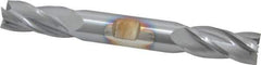 Cleveland - 5/8", 1-3/8" LOC, 5/8" Shank Diam, 5" OAL, 4 Flute, Cobalt Square End Mill - Double End, TiCN Finish, Spiral Flute, 30° Helix, Centercutting, Right Hand Cut, Right Hand Flute, Series HDC-4C - Exact Tool & Supply