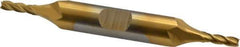 Cleveland - 1/8", 3/8" LOC, 3/8" Shank Diam, 3-1/16" OAL, 4 Flute, Cobalt Square End Mill - Double End, TiN Finish, Spiral Flute, 30° Helix, Centercutting, Right Hand Cut, Right Hand Flute, Series HDC-4C - Exact Tool & Supply