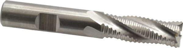 Cleveland - 1/2" Diam, Coarse Pitch, 1-1/4" LOC, 4 Flute Powdered Metal Roughing Square End Mill - Uncoated, 3-1/4" OAL, 1/2" Shank Diam, Single End, 30° Helix - Exact Tool & Supply