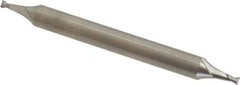 Cleveland - 1/16", 3/32" LOC, 3/16" Shank Diam, 2" OAL, 2 Flute, Cobalt Square End Mill - Double End, Uncoated, Spiral Flute, 30° Helix, Centercutting, Right Hand Cut, Right Hand Flute, Series HMDC-2 - Exact Tool & Supply