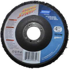 Norton - 4-1/2" Wheel Diam, 1/2" Wheel Thickness, 7/8" Arbor Hole, Type 27 Depressed Center Wheel - Silicon Carbide, 12,000 Max RPM, Compatible with Angle Grinder, Drill, Flexible Shaft Motor & Straight Shaft Grinder - Exact Tool & Supply