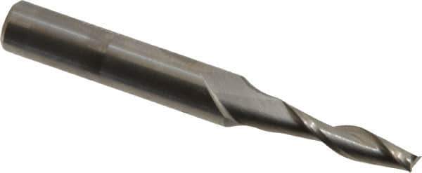 Onsrud - 5/32" Cutting Diam x 5/8" Length of Cut, 2 Flute, Upcut Spiral Router Bit - Uncoated, Right Hand Cut, Solid Carbide, 2" OAL x 1/4" Shank Diam, Double Edge, 30° Helix Angle - Exact Tool & Supply