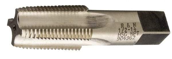Reiff & Nestor - 1/4-18 NPTF Thread, 4 Flute Standard Pipe Tap - 2-7/16" OAL, 1-1/16" Thread Length, 9/16" Shank Diam, Bright Finish, High Speed Steel - Exact Tool & Supply