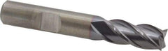 Cleveland - 3/8", 3/4" LOC, 3/8" Shank Diam, 2-1/2" OAL, 4 Flute, Powdered Metal Square End Mill - Single End, TiCN Finish, Spiral Flute, 37° Helix, Centercutting, Right Hand Cut, Right Hand Flute, Series PM-4 - Exact Tool & Supply