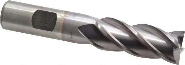 Cleveland - 11/16", 1-5/8" LOC, 5/8" Shank Diam, 3-3/4" OAL, 4 Flute, Powdered Metal Square End Mill - Single End, TiCN Finish, Spiral Flute, 37° Helix, Centercutting, Right Hand Cut, Right Hand Flute, Series PM-4 - Exact Tool & Supply