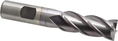 Cleveland - 11/16", 1-5/8" LOC, 5/8" Shank Diam, 3-3/4" OAL, 4 Flute, Powdered Metal Square End Mill - Single End, TiCN Finish, Spiral Flute, 37° Helix, Centercutting, Right Hand Cut, Right Hand Flute, Series PM-4 - Exact Tool & Supply
