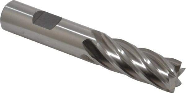 Cleveland - 5/8", 1-5/8" LOC, 5/8" Shank Diam, 3-1/4" OAL, 6 Flute, Cobalt Square End Mill - Single End, Uncoated, Spiral Flute, 30° Helix, Centercutting, Right Hand Cut, Right Hand Flute, Series HGC-4C - Exact Tool & Supply