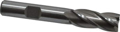 Cleveland - 7/16", 1" LOC, 3/8" Shank Diam, 2-11/16" OAL, 4 Flute, Cobalt Square End Mill - Single End, Uncoated, Spiral Flute, 30° Helix, Centercutting, Right Hand Cut, Right Hand Flute, Series HGC-4C - Exact Tool & Supply