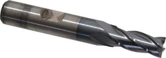 Cleveland - 5/16", 3/4" LOC, 3/8" Shank Diam, 2-1/2" OAL, 4 Flute, Cobalt Square End Mill - Single End, TiCN Finish, Spiral Flute, 30° Helix, Centercutting, Right Hand Cut, Right Hand Flute, Series HGC-4C - Exact Tool & Supply