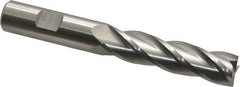 Cleveland - 5/8", 2-1/2" LOC, 5/8" Shank Diam, 4-5/8" OAL, 4 Flute, Cobalt Square End Mill - Single End, Uncoated, Spiral Flute, 30° Helix, Centercutting, Right Hand Cut, Right Hand Flute, Series HGC-4C - Exact Tool & Supply