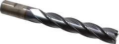 Cleveland - 3/4", 4" LOC, 3/4" Shank Diam, 6-1/4" OAL, 4 Flute, Cobalt Square End Mill - Single End, TiCN Finish, Spiral Flute, 30° Helix, Centercutting, Right Hand Cut, Right Hand Flute, Series HGC-4C - Exact Tool & Supply