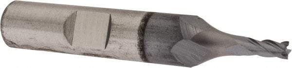 Cleveland - 1/8", 1/4" LOC, 1/8" Shank Diam, 2-3/16" OAL, 4 Flute, Powdered Metal Square End Mill - Single End, TiCN Finish, Spiral Flute, 37° Helix, Centercutting, Right Hand Cut, Right Hand Flute, Series PM-4 - Exact Tool & Supply