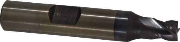 Cleveland - 1/4", 1/4" LOC, 3/8" Shank Diam, 2-1/16" OAL, 4 Flute, Powdered Metal Square End Mill - Single End, TiCN Finish, Spiral Flute, 37° Helix, Centercutting, Right Hand Cut, Right Hand Flute, Series PM-4 - Exact Tool & Supply