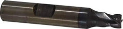Cleveland - 1/4", 1/4" LOC, 3/8" Shank Diam, 2-1/16" OAL, 4 Flute, Powdered Metal Square End Mill - Single End, TiCN Finish, Spiral Flute, 37° Helix, Centercutting, Right Hand Cut, Right Hand Flute, Series PM-4 - Exact Tool & Supply