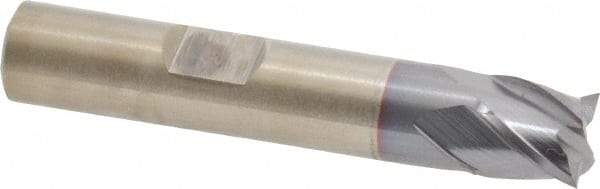 Cleveland - 3/8", 3/8" LOC, 3/8" Shank Diam, 2-1/8" OAL, 4 Flute, Powdered Metal Square End Mill - Single End, TiCN Finish, Spiral Flute, 37° Helix, Centercutting, Right Hand Cut, Right Hand Flute, Series PM-4 - Exact Tool & Supply
