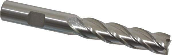 Cleveland - 1/2", 2" LOC, 1/2" Shank Diam, 4" OAL, 4 Flute, Powdered Metal Square End Mill - Single End, Uncoated, Spiral Flute, 37° Helix, Centercutting, Right Hand Cut, Right Hand Flute, Series PM-4 - Exact Tool & Supply