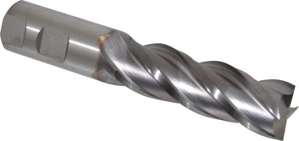 Cleveland - 1", 50.8mm LOC, 1" Shank Diam, 5-1/2" OAL, 4 Flute, Powdered Metal Square End Mill - Exact Tool & Supply