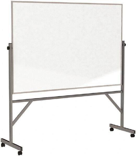 Ghent - 78" High x 77" Wide Reversible Dry Erase Board - Porcelain, 20" Deep, Includes Eraser & 4 Markers - Exact Tool & Supply