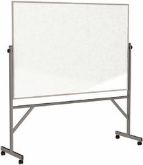 Ghent - 78" High x 77" Wide Reversible Dry Erase Board - Porcelain, 20" Deep, Includes Eraser & 4 Markers - Exact Tool & Supply