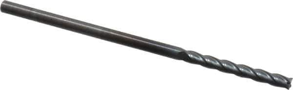 OSG - 1/8", 1" LOC, 1/8" Shank Diam, 3" OAL, 4 Flute, Solid Carbide Square End Mill - Single End, TiCN Finish, Spiral Flute, 30° Helix, Centercutting, Right Hand Cut, Right Hand Flute, Series 484 - Exact Tool & Supply