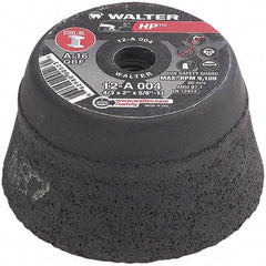 WALTER Surface Technologies - 4" Diam, Surface Grinding Wheel - Aluminum Oxide/Silicon Carbide Blend, Type 11, 9,100 Max RPM, Resinoid Bond - Exact Tool & Supply
