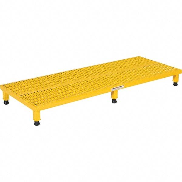 Vestil - 5" High x 24" Wide x 60" Deep, Yellow Step Stand - Steel, 500 Lb Capacity - Exact Tool & Supply
