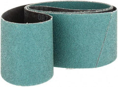 Made in USA - 3" Wide x 79" OAL, 60 Grit, Zirconia Alumina Abrasive Belt - Zirconia Alumina, Coarse, Coated, Y Weighted Cloth Backing, Wet/Dry - Exact Tool & Supply