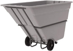 Akro-Mils - 2,000 Lb Load Capacity, 1 1/2 Cu Yd, Plastic Tilt Truck - 39" Wide x 85" Long x 51" High, Gray - Exact Tool & Supply
