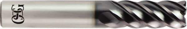 OSG - 1/2", 5 Flute, Solid Carbide, 0.015" Corner Radius End Mill - 3-1/2" OAL, 1-1/4" LOC - Exact Tool & Supply