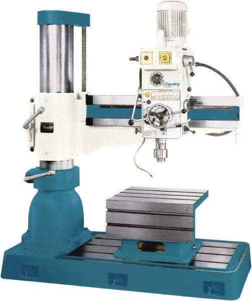 Clausing - 46.1" Swing, Geared Head Radial Arm Drill Press - 12 Speed, 3 hp, Three Phase - Exact Tool & Supply