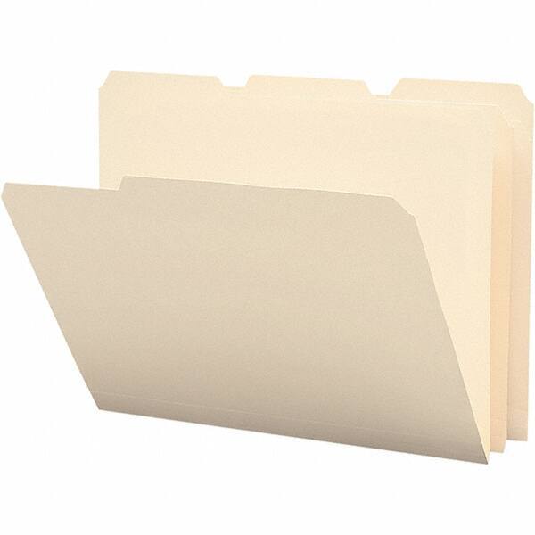 SMEAD - 11-5/8 x 9-1/2", Letter Size, Manila, File Folders with Top Tab - Assorted Tab Cut Location - Exact Tool & Supply